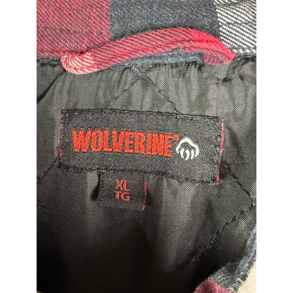 Wolverine Plaid Flannel Button Up Jacket Quilt Interior Shacket Pink Red Mens XL - Picture 3 of 10